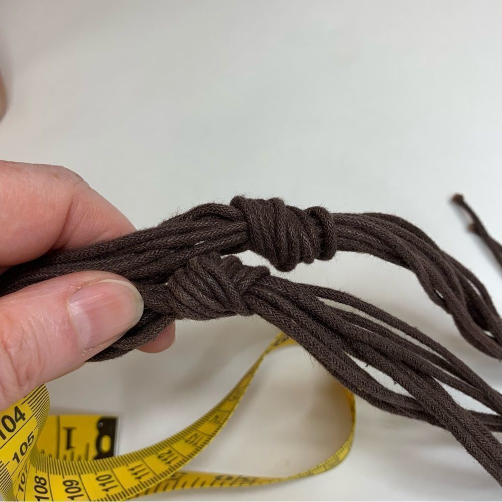 MACRAMÉ brown cord boho tie belt - Picture 5 of 6